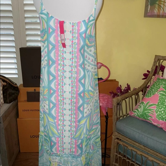 Lilly Pulitzer NWT Winni Chiffon Maxi Dress Maraca My World Size XXS,S - Picture 11 of 14